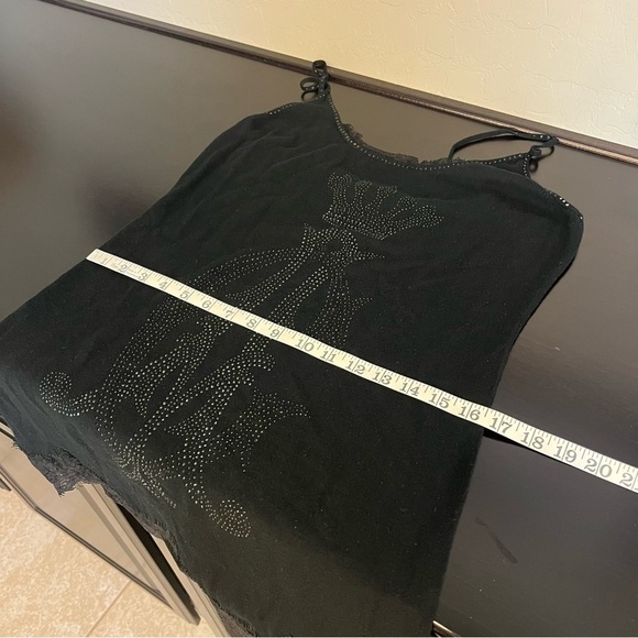 Christian Audigier black Label tank dress, black rhinestones and lace trim, XL - Picture 12 of 15